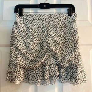 Pacsun floral olive green and white skirt